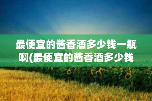 最便宜的酱香酒多少钱一瓶啊(最便宜的酱香酒多少钱一瓶啊视频)