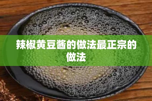 辣椒黄豆酱的做法最正宗的做法