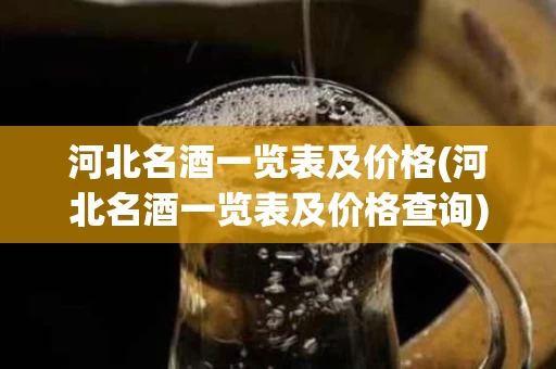 河北名酒一览表及价格(河北名酒一览表及价格查询)