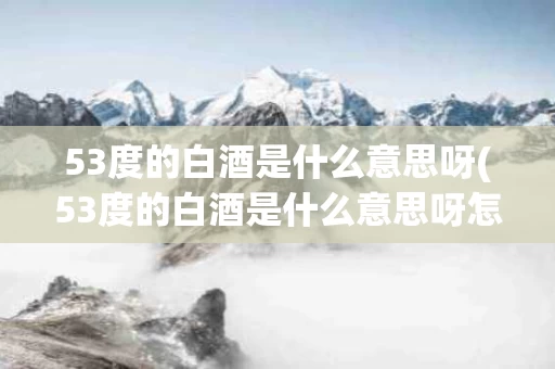 53度的白酒是什么意思呀(53度的白酒是什么意思呀怎么喝)