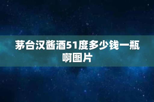 茅台汉酱酒51度多少钱一瓶啊图片
