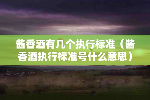 酱香酒有几个执行标准（酱香酒执行标准号什么意思）
