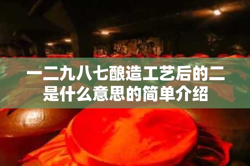 一二九八七酿造工艺后的二是什么意思的简单介绍