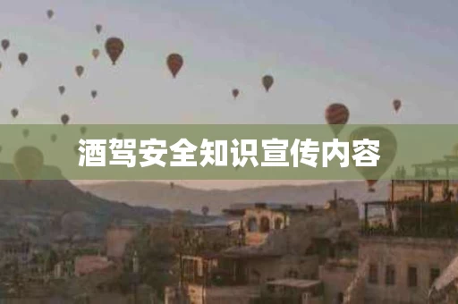 酒驾安全知识宣传内容