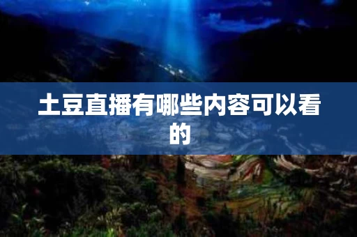 土豆直播有哪些内容可以看的