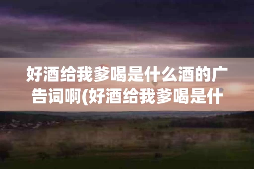 好酒给我爹喝是什么酒的广告词啊(好酒给我爹喝是什么酒的广告词啊视频)