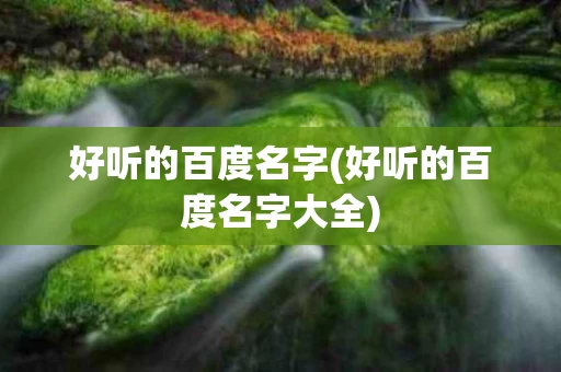 好听的百度名字(好听的百度名字大全)