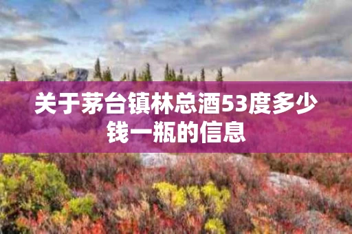 关于茅台镇林总酒53度多少钱一瓶的信息
