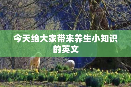 今天给大家带来养生小知识的英文