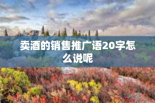 卖酒的销售推广语20字怎么说呢