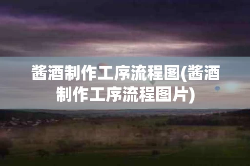 酱酒制作工序流程图(酱酒制作工序流程图片)