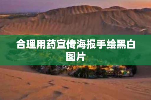 合理用药宣传海报手绘黑白图片