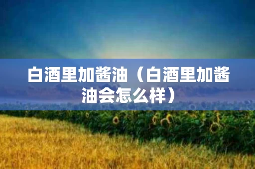 白酒里加酱油（白酒里加酱油会怎么样）