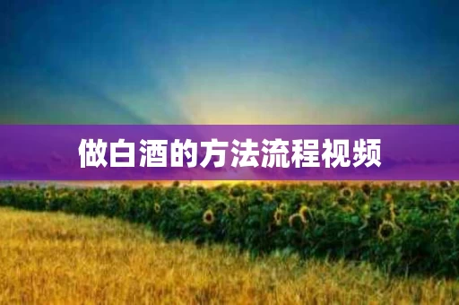 做白酒的方法流程视频