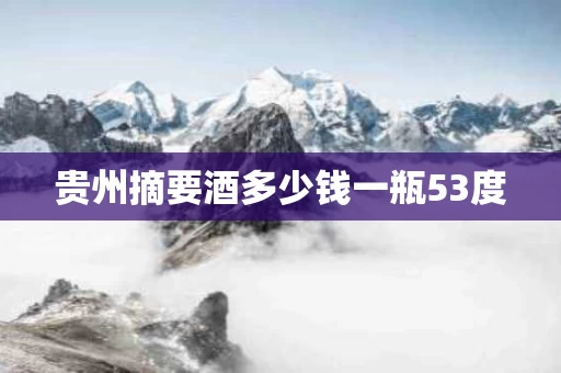 贵州摘要酒多少钱一瓶53度