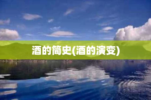 酒的简史(酒的演变)