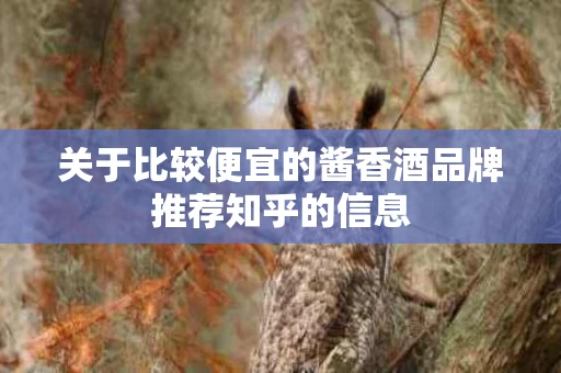 关于比较便宜的酱香酒品牌推荐知乎的信息
