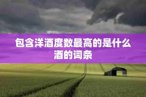 包含洋酒度数最高的是什么酒的词条