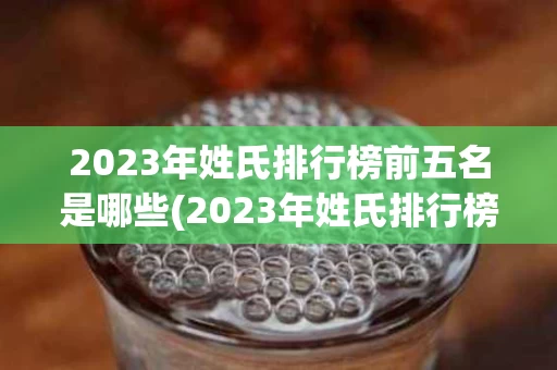 2023年姓氏排行榜前五名是哪些(2023年姓氏排行榜前五名是哪些姓氏)