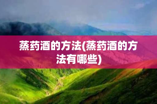 蒸药酒的方法(蒸药酒的方法有哪些)