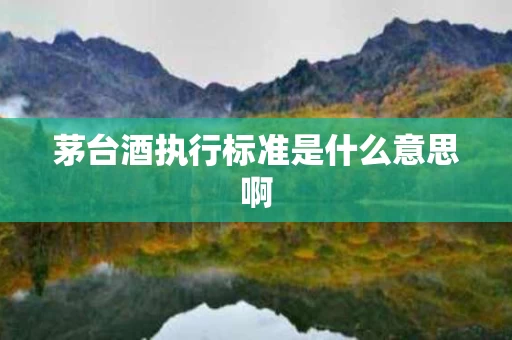 茅台酒执行标准是什么意思啊