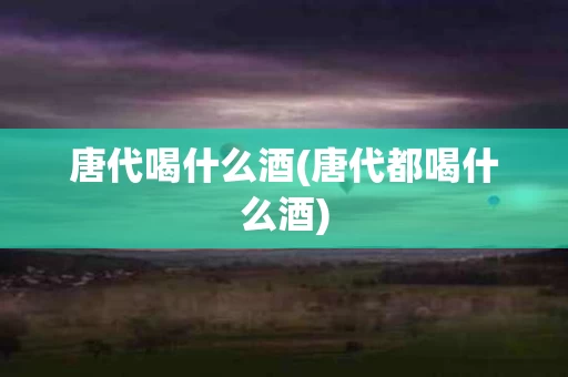 唐代喝什么酒(唐代都喝什么酒)