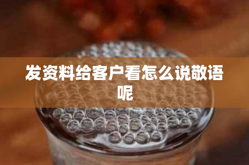 发资料给客户看怎么说敬语呢