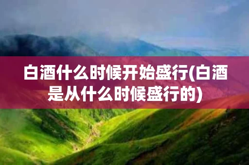 白酒什么时候开始盛行(白酒是从什么时候盛行的)