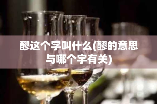 醪这个字叫什么(醪的意思与哪个字有关)