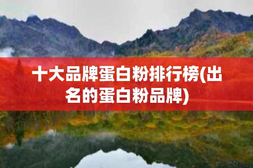 十大品牌蛋白粉排行榜(出名的蛋白粉品牌)