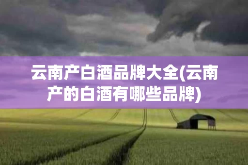 云南产白酒品牌大全(云南产的白酒有哪些品牌)