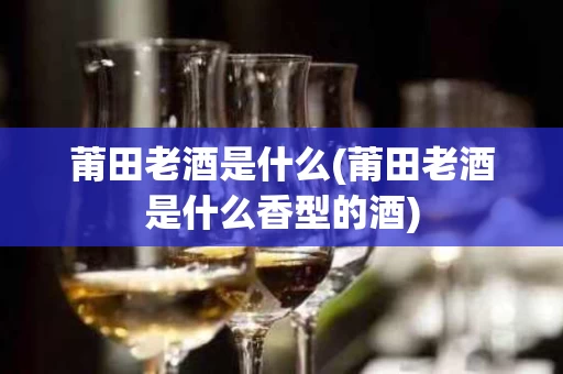 莆田老酒是什么(莆田老酒是什么香型的酒)