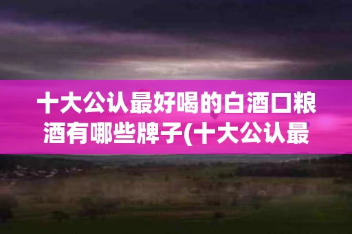 十大公认最好喝的白酒口粮酒有哪些牌子(十大公认最好喝的白酒口粮酒有哪些牌子图片)