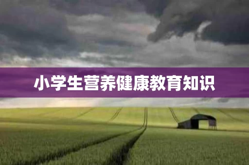 小学生营养健康教育知识