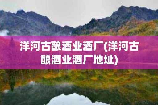 洋河古酿酒业酒厂(洋河古酿酒业酒厂地址)