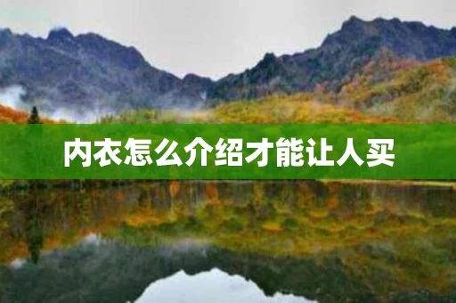 内衣怎么介绍才能让人买