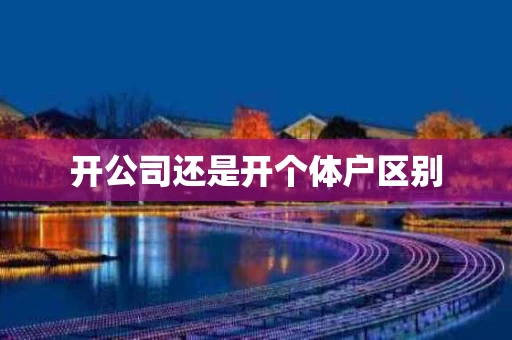 开公司还是开个体户区别
