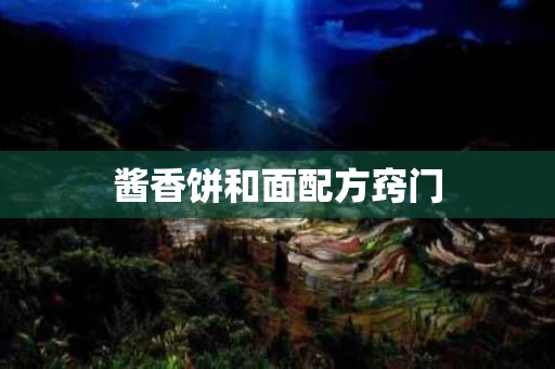 酱香饼和面配方窍门
