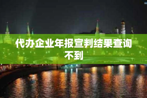 代办企业年报宣判结果查询不到
