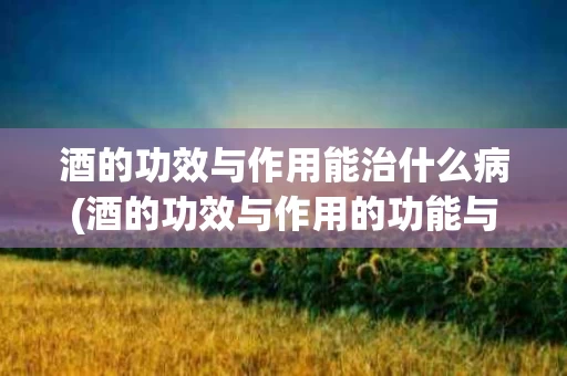 酒的功效与作用能治什么病(酒的功效与作用的功能与主治)
