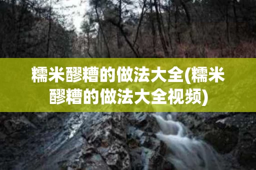 糯米醪糟的做法大全(糯米醪糟的做法大全视频)