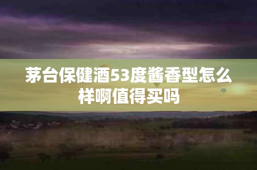 茅台保健酒53度酱香型怎么样啊值得买吗