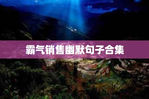 霸气销售幽默句子合集