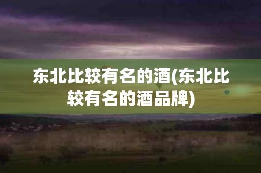 东北比较有名的酒(东北比较有名的酒品牌)