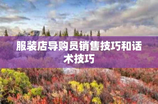 服装店导购员销售技巧和话术技巧