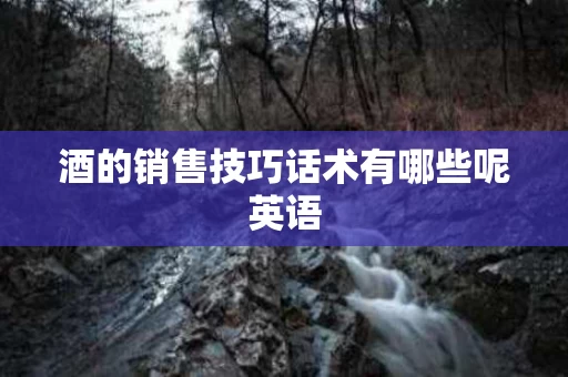 酒的销售技巧话术有哪些呢英语