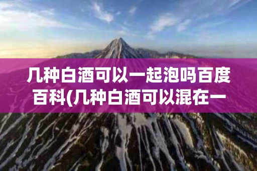 几种白酒可以一起泡吗百度百科(几种白酒可以混在一起喝吗)