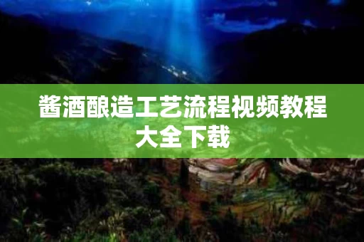 酱酒酿造工艺流程视频教程大全下载