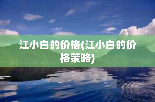 江小白的价格(江小白的价格策略) 江小白的价格(江小白的价格策略)