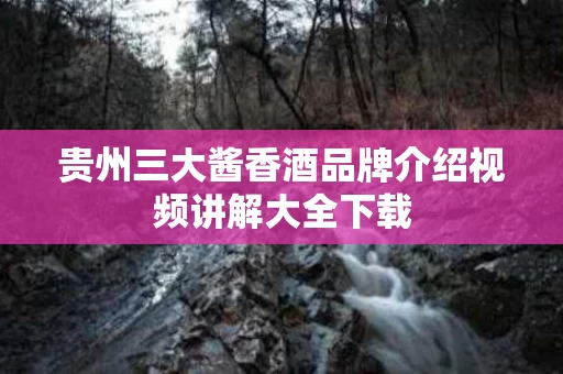 贵州三大酱香酒品牌介绍视频讲解大全下载